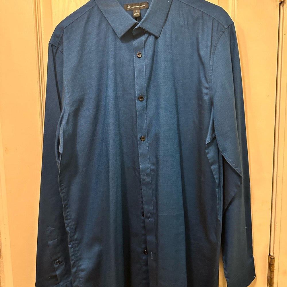 INC International Concepts Deep Blue Dress Shirt